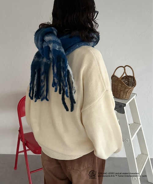 kutir（クティール）の「【トムとジェリー/Tom and Jerry】フロントデザインニット（ニット/セーター・レディース・ボルドー/アイボリー/ブラウン/ネイビー・FREE）」の22枚目の写真