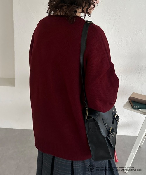 kutir（クティール）の「【トムとジェリー/Tom and Jerry】フロントデザインニット（ニット/セーター・レディース・ボルドー/アイボリー/ブラウン/ネイビー・FREE）」の16枚目の写真