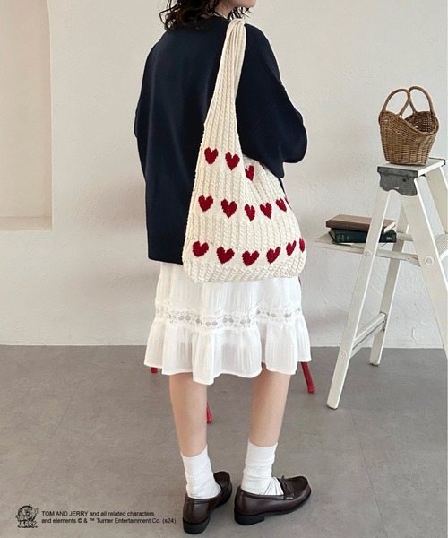 kutir（クティール）の「【トムとジェリー/Tom and Jerry】フロントデザインニット（ニット/セーター・レディース・ボルドー/アイボリー/ブラウン/ネイビー・FREE）」の8枚目の写真