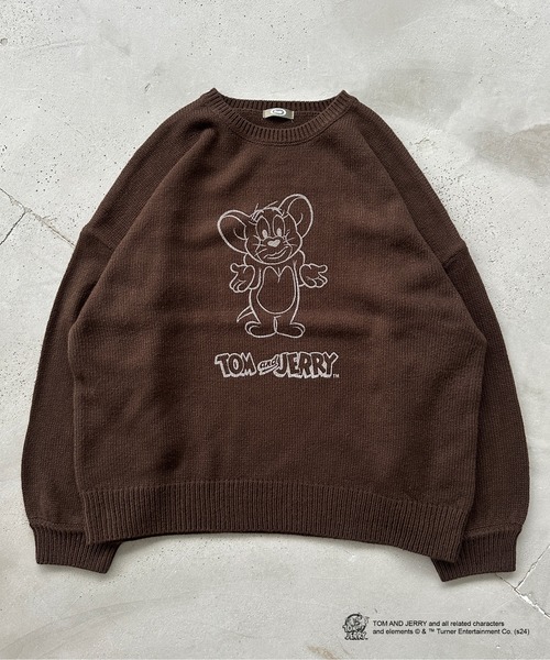 kutir（クティール）の「【トムとジェリー/Tom and Jerry】フロントデザインニット（ニット/セーター・レディース・ボルドー/アイボリー/ブラウン/ネイビー・FREE）」の14枚目の写真