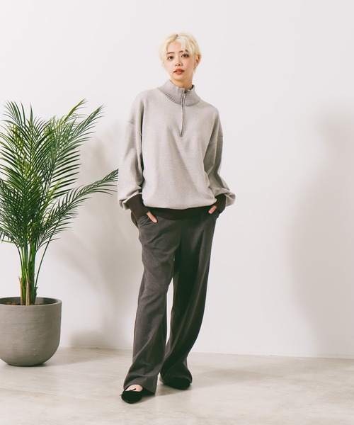 fort point(フォーポイント)の「【FORTPOINT/フォートポイント】アンゴラタッチワイドパンツ(その他パンツ・レディース・ブラック/グレー・LARGE/MEDIUM)」の3枚目の写真
