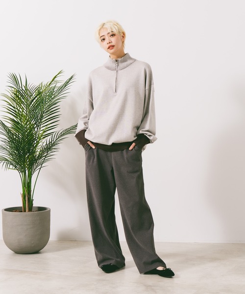 fort point(フォーポイント)の「【FORTPOINT/フォートポイント】アンゴラタッチワイドパンツ(その他パンツ・レディース・ブラック/グレー・LARGE/MEDIUM)」の4枚目の写真
