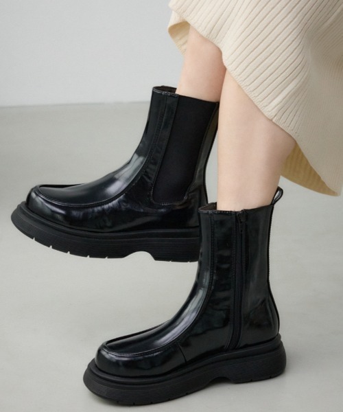 AZUL by moussy(アズールバイマウジー)の「ローファーデザインサイドゴアブーツ(ブーツ・レディース・ブラック・SMALL/MEDIUM/LARGE)」の11枚目の写真