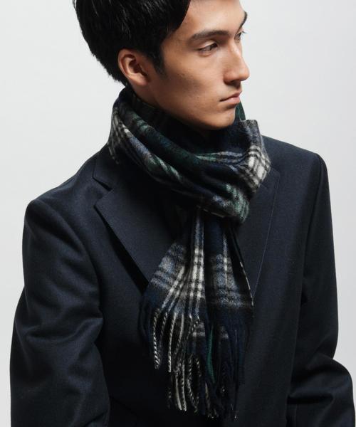 green label relaxing（グリーンレーベルリラクシング）の「MCF CASH CHK マフラー（マフラー・メンズ・レッド/ネイビー・フリー）」の2枚目の写真