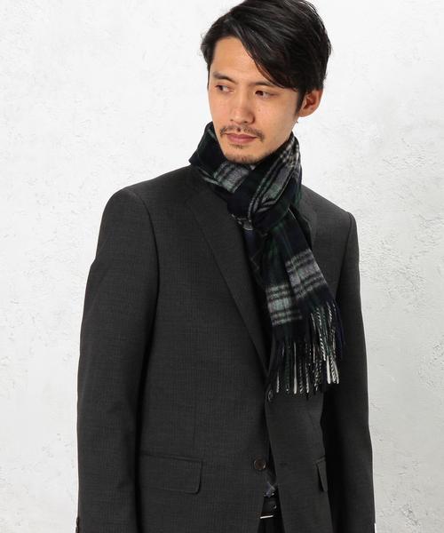 green label relaxing（グリーンレーベルリラクシング）の「MCF CASH CHK マフラー（マフラー・メンズ・レッド/ネイビー・フリー）」の6枚目の写真