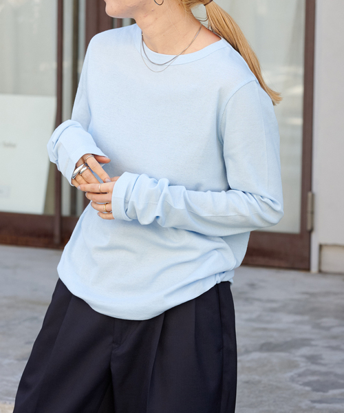OUTDOOR PRODUCTS(アウトドアプロダクツ)の「追加2 シアーリブルーズロンTEE(Tシャツ/カットソー・レディース・チャコールグレー/ライトブルー/ホワイト/ライトグレー・FREE)」の19枚目の写真