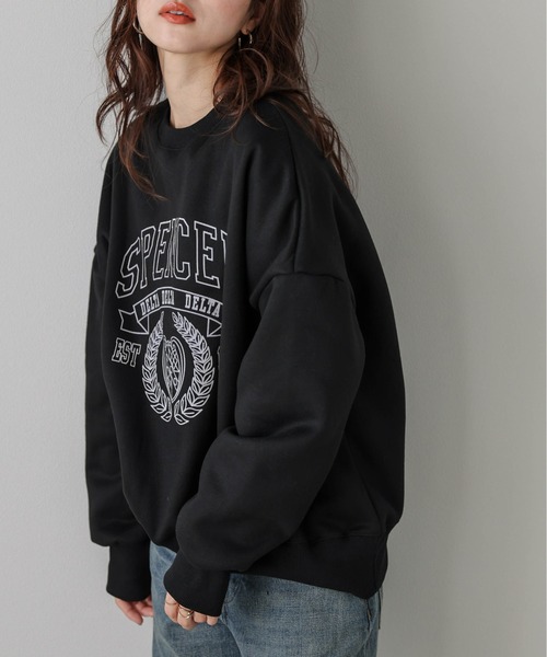 AMELY(エミリー)の「裏起毛スウェット(スウェット・レディース・オートミール/ブラック/グレー・フリー)」の6枚目の写真