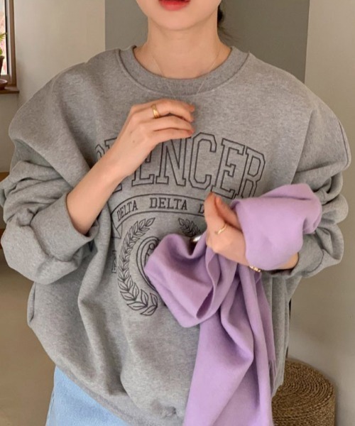 AMELY(エミリー)の「裏起毛スウェット(スウェット・レディース・オートミール/ブラック/グレー・フリー)」の7枚目の写真
