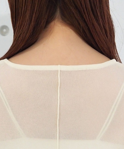 tiptop(ティップトップ)の「コード刺繍シアーロンT(Tシャツ/カットソー・レディース・ブラック/アイボリー/チャコールグレー・FREE)」の14枚目の写真