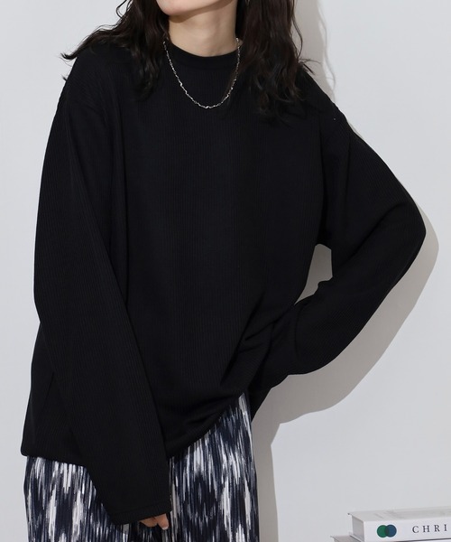 FUNALIVE(ファンアライブ)の「Rib knit long sleeve T-shirt / 畔編み長袖Tシャツ unisex(Tシャツ/カットソー・メンズ・ブラック/グレー/ブルー/ホワイト/ベージュ・M/XL/L)」の1枚目の写真