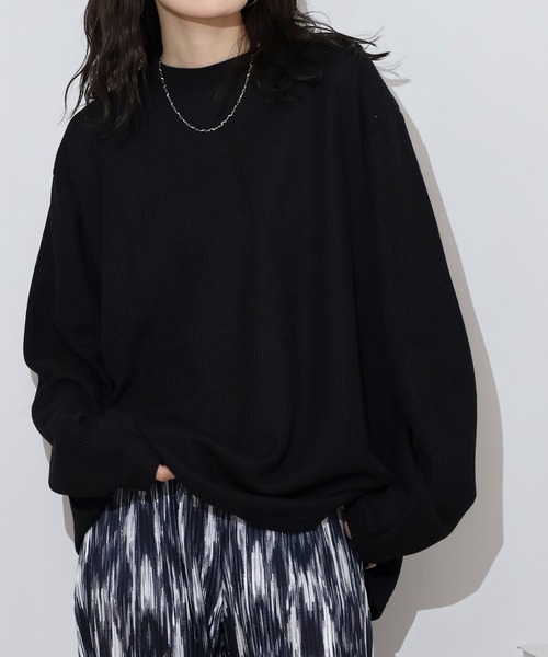 FUNALIVE(ファンアライブ)の「Rib knit long sleeve T-shirt / 畔編み長袖Tシャツ unisex(Tシャツ/カットソー・メンズ・ブラック/グレー/ブルー/ホワイト/ベージュ・M/XL/L)」の8枚目の写真