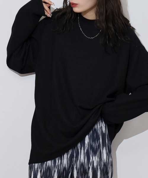 FUNALIVE(ファンアライブ)の「Rib knit long sleeve T-shirt / 畔編み長袖Tシャツ unisex(Tシャツ/カットソー・メンズ・ブラック/グレー/ブルー/ホワイト/ベージュ・M/XL/L)」の7枚目の写真