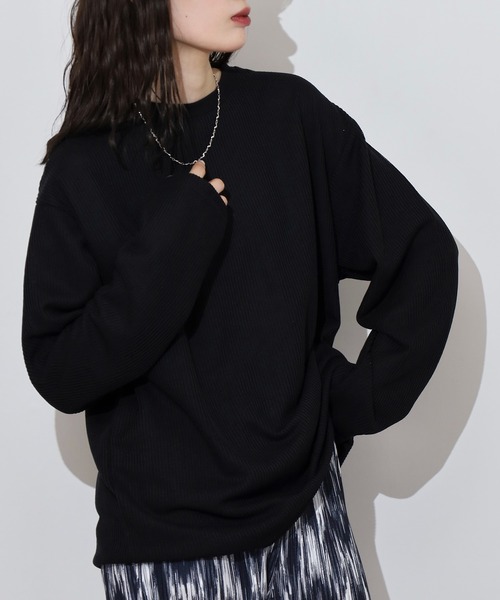 FUNALIVE(ファンアライブ)の「Rib knit long sleeve T-shirt / 畔編み長袖Tシャツ unisex(Tシャツ/カットソー・メンズ・ブラック/グレー/ブルー/ホワイト/ベージュ・M/XL/L)」の6枚目の写真
