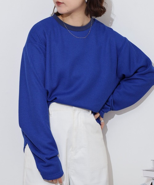 FUNALIVE(ファンアライブ)の「Rib knit long sleeve T-shirt / 畔編み長袖Tシャツ unisex(Tシャツ/カットソー・メンズ・ブラック/グレー/ブルー/ホワイト/ベージュ・M/XL/L)」の14枚目の写真