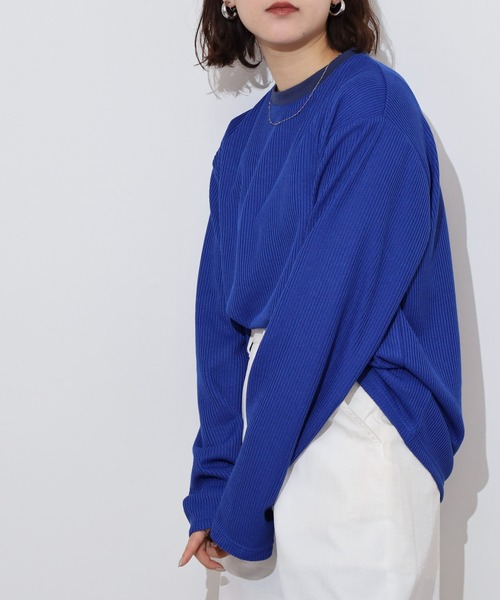 FUNALIVE(ファンアライブ)の「Rib knit long sleeve T-shirt / 畔編み長袖Tシャツ unisex(Tシャツ/カットソー・メンズ・ブラック/グレー/ブルー/ホワイト/ベージュ・M/XL/L)」の15枚目の写真