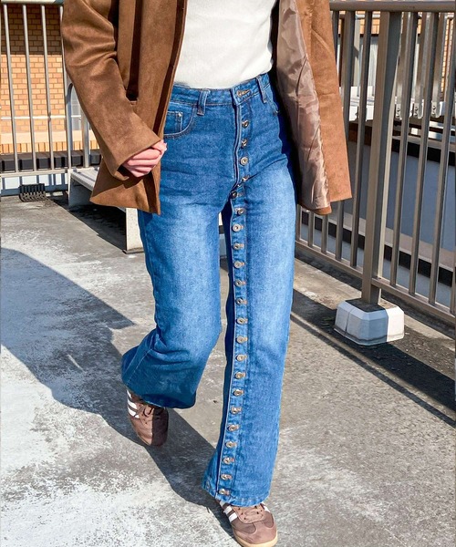 frunco（フランコ）の「【ZOZO限定】ドーナツ牡丹デザインデニムパンツ（デニムパンツ・レディース・ブルー・MEDIUM）」の14枚目の写真