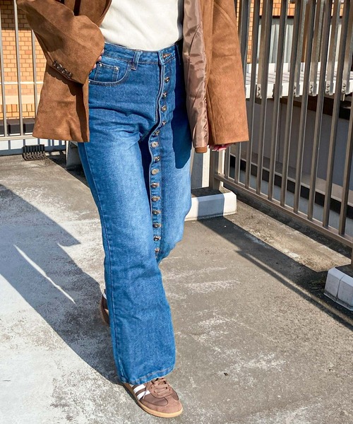 frunco（フランコ）の「【ZOZO限定】ドーナツ牡丹デザインデニムパンツ（デニムパンツ・レディース・ブルー・MEDIUM）」の15枚目の写真
