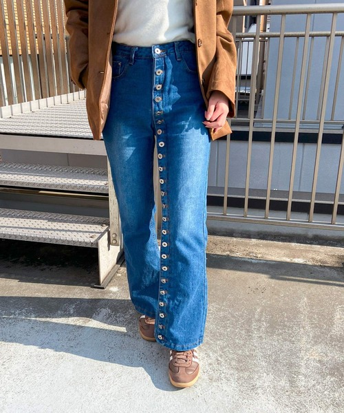 frunco（フランコ）の「【ZOZO限定】ドーナツ牡丹デザインデニムパンツ（デニムパンツ・レディース・ブルー・MEDIUM）」の16枚目の写真