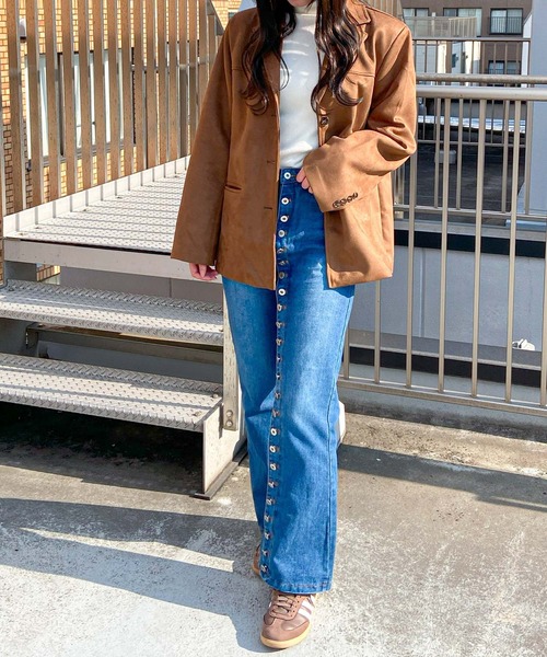 frunco（フランコ）の「【ZOZO限定】ドーナツ牡丹デザインデニムパンツ（デニムパンツ・レディース・ブルー・MEDIUM）」の18枚目の写真
