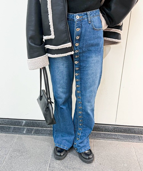 frunco（フランコ）の「【ZOZO限定】ドーナツ牡丹デザインデニムパンツ（デニムパンツ・レディース・ブルー・MEDIUM）」の5枚目の写真