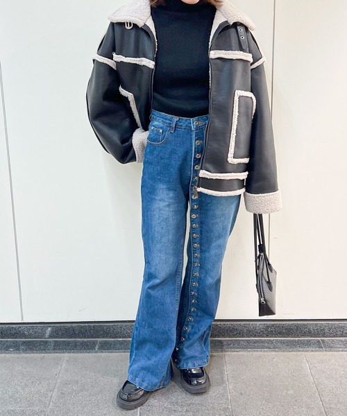 frunco（フランコ）の「【ZOZO限定】ドーナツ牡丹デザインデニムパンツ（デニムパンツ・レディース・ブルー・MEDIUM）」の9枚目の写真