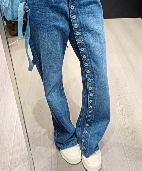 frunco（フランコ）の「【ZOZO限定】ドーナツ牡丹デザインデニムパンツ（デニムパンツ・レディース・ブルー・MEDIUM）」の12枚目の写真