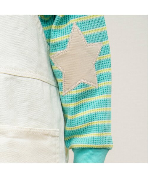 BREEZE（ブリーズ）の「【リンク/ジュニア対応】エルボーパッチロンT（Tシャツ/カットソー・キッズ・グリーン/ピンク/その他11/オフホワイト/その他12/ブラック・80/90/100/110/120/130/140）」の9枚目の写真