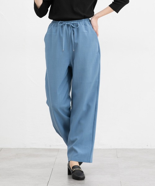 Honeys（ハニーズ）の「イージーストレートパンツ（スラックス・レディース・ネイビー/グリーン/ブラック/ライトベージュ/ブルー/ボルドー・L/LL/M/S）」の5枚目の写真