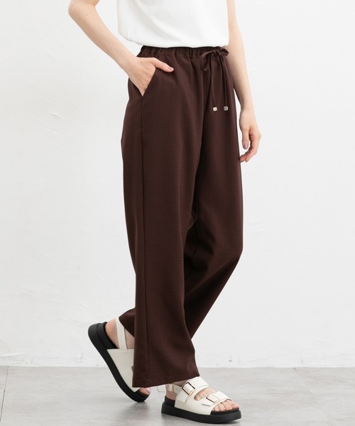 Honeys（ハニーズ）の「イージーストレートパンツ（スラックス・レディース・ネイビー/グリーン/ブラック/ライトベージュ/ブルー/ボルドー・L/LL/M/S）」の6枚目の写真