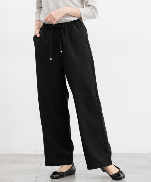 Honeys（ハニーズ）の「イージーストレートパンツ（スラックス・レディース・ネイビー/グリーン/ブラック/ライトベージュ/ブルー/ボルドー・L/LL/M/S）」の2枚目の写真