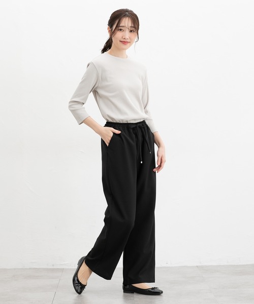 Honeys（ハニーズ）の「イージーストレートパンツ（スラックス・レディース・ネイビー/グリーン/ブラック/ライトベージュ/ブルー/ボルドー・L/LL/M/S）」の20枚目の写真