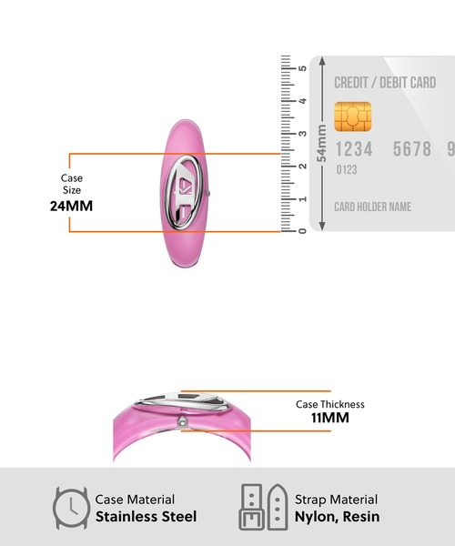 DIESEL(ディーゼル)の「ディーゼル 腕時計 レディース アナログ ナイロン, レジン DZ5617(アナログ腕時計・レディース・ピンク・FREE)」の7枚目の写真