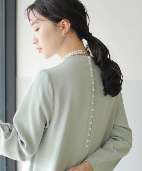 Gready Brilliant(グレディブリリアン)の「バックパールクルーネックAラインフレア(ワンピース・レディース・ブラック/イエロー系その他・FREE)」の16枚目の写真