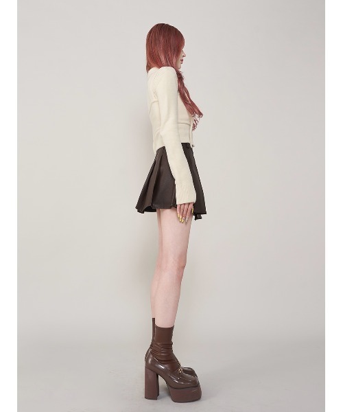 Darich レザーラッププリーツミニスカート レザーラッププリーツミニスカート（スカート）｜Darich