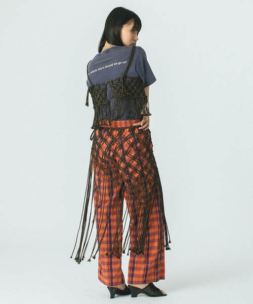ROSE BUD(ローズバッド)の「MACRAME SKIRT(スカート・レディース・ホワイト/ブラック・ONE SIZE)」の6枚目の写真