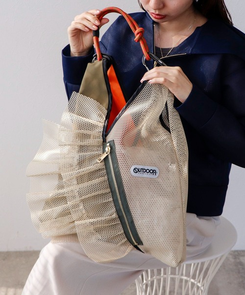 OUTDOOR PRODUCTS トライアングルフリルメッシュ BAG トライアングルフリルメッシュバッグ | redwood