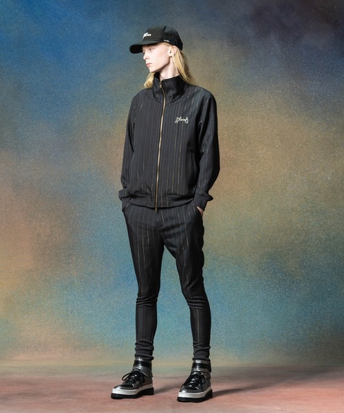 glamb（グラム）の「Sparkle Stripe Track Jacket / スパークルストライプトラックジャケット（ブルゾン・メンズ・ブラック/ブルー/チャコール・L/S/M）」の11枚目の写真