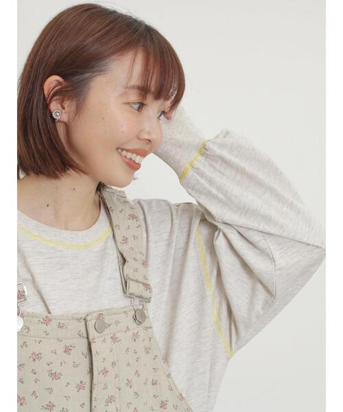 Samansa Mos2(サマンサ モスモス)の「配色ステッチプリントアソートロングTシャツ(Tシャツ/カットソー・レディース・ブラック/ブルー/オフホワイト/グレー・F)」の11枚目の写真