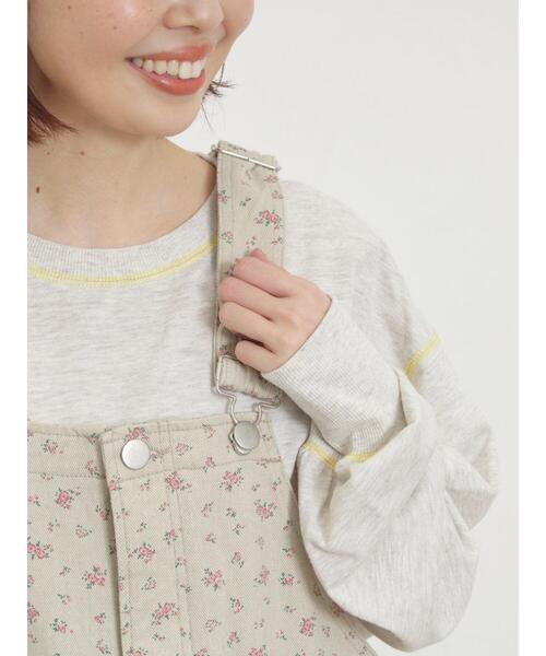 Samansa Mos2(サマンサ モスモス)の「配色ステッチプリントアソートロングTシャツ(Tシャツ/カットソー・レディース・ブラック/ブルー/オフホワイト/グレー・F)」の12枚目の写真