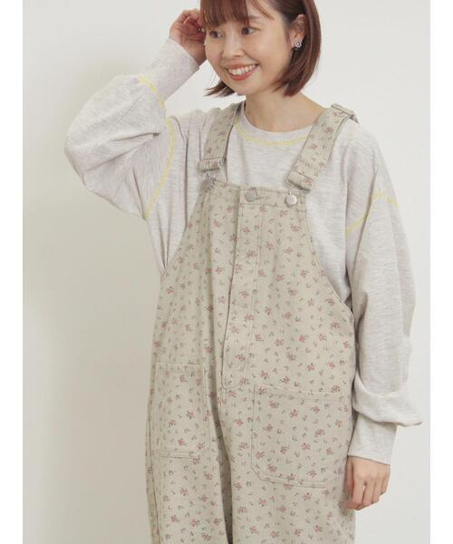 Samansa Mos2(サマンサ モスモス)の「配色ステッチプリントアソートロングTシャツ(Tシャツ/カットソー・レディース・ブラック/ブルー/オフホワイト/グレー・F)」の14枚目の写真