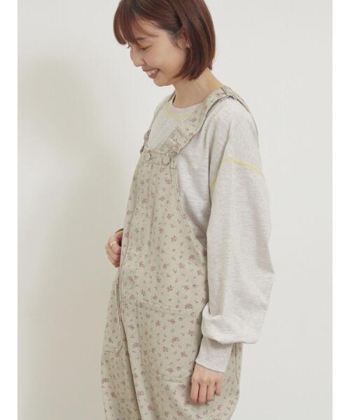 Samansa Mos2(サマンサ モスモス)の「配色ステッチプリントアソートロングTシャツ(Tシャツ/カットソー・レディース・ブラック/ブルー/オフホワイト/グレー・F)」の15枚目の写真