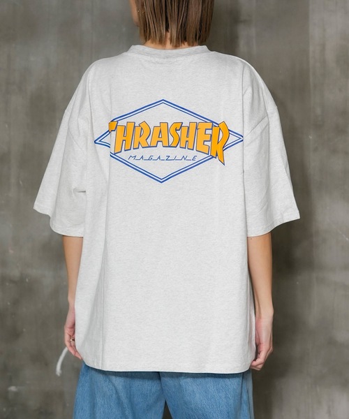 THRASHER(スラッシャー)の「DIAMOND LOGO S/S T-SHIRTS/スラッシャーダイアモンドロゴバックプリントTシャツ(Tシャツ/カットソー・メンズ・ブラック/ホワイト/グリーン/アッシュグレー/ベージュ・MEDIUM/LARGE/X-LARGE)」の4枚目の写真