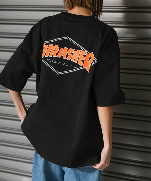 THRASHER(スラッシャー)の「DIAMOND LOGO S/S T-SHIRTS/スラッシャーダイアモンドロゴバックプリントTシャツ(Tシャツ/カットソー・メンズ・ブラック/ホワイト/グリーン/アッシュグレー/ベージュ・MEDIUM/LARGE/X-LARGE)」の3枚目の写真