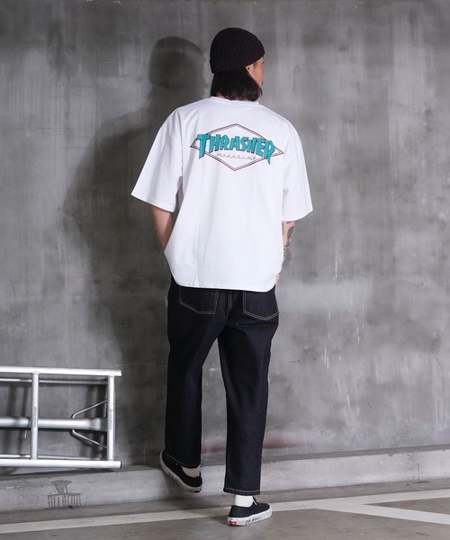 THRASHER(スラッシャー)の「DIAMOND LOGO S/S T-SHIRTS/スラッシャーダイアモンドロゴバックプリントTシャツ(Tシャツ/カットソー・メンズ・ブラック/ホワイト/グリーン/アッシュグレー/ベージュ・MEDIUM/LARGE/X-LARGE)」の7枚目の写真