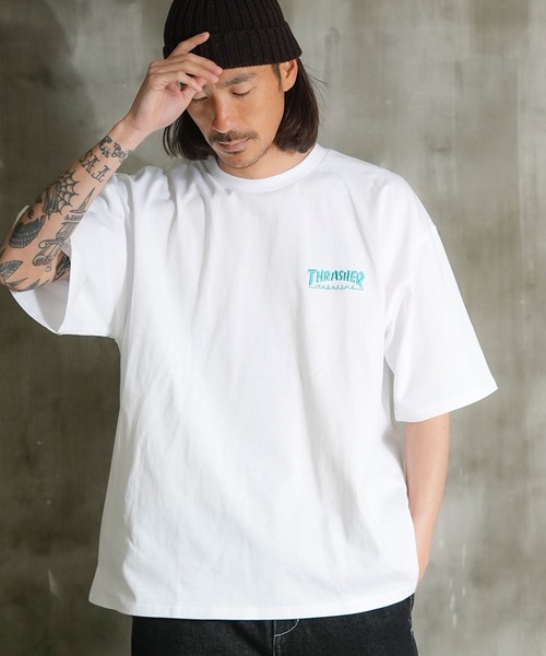 THRASHER(スラッシャー)の「DIAMOND LOGO S/S T-SHIRTS/スラッシャーダイアモンドロゴバックプリントTシャツ(Tシャツ/カットソー・メンズ・ブラック/ホワイト/グリーン/アッシュグレー/ベージュ・MEDIUM/LARGE/X-LARGE)」の9枚目の写真