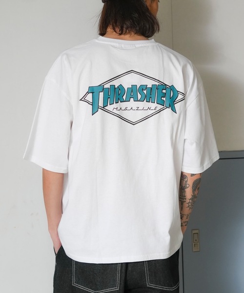 THRASHER(スラッシャー)の「DIAMOND LOGO S/S T-SHIRTS/スラッシャーダイアモンドロゴバックプリントTシャツ(Tシャツ/カットソー・メンズ・ブラック/ホワイト/グリーン/アッシュグレー/ベージュ・MEDIUM/LARGE/X-LARGE)」の14枚目の写真