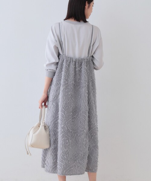 INDIVI（インディヴィ）の「【トレンド素材】シアーカットジャカード キャミワンピース（ワンピース・レディース・ライトグレー/ブラック・38/34/05/15 /13）」の19枚目の写真