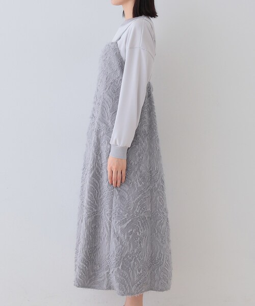 INDIVI（インディヴィ）の「【トレンド素材】シアーカットジャカード キャミワンピース（ワンピース・レディース・ライトグレー/ブラック・38/34/05/15 /13）」の18枚目の写真