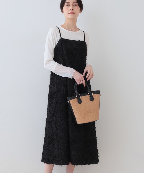 ワンピース　INDIVI セール】春SALE！【トレンド素材】シアーカットジャカード