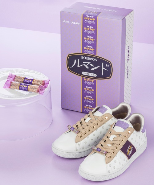 ブルボンコラボ》 「ルマンド」モチーフ コートスニーカー（スニーカー 